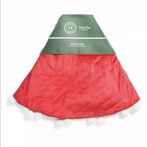 Martha Stewart Christmas Tree Skirt Red With Poms